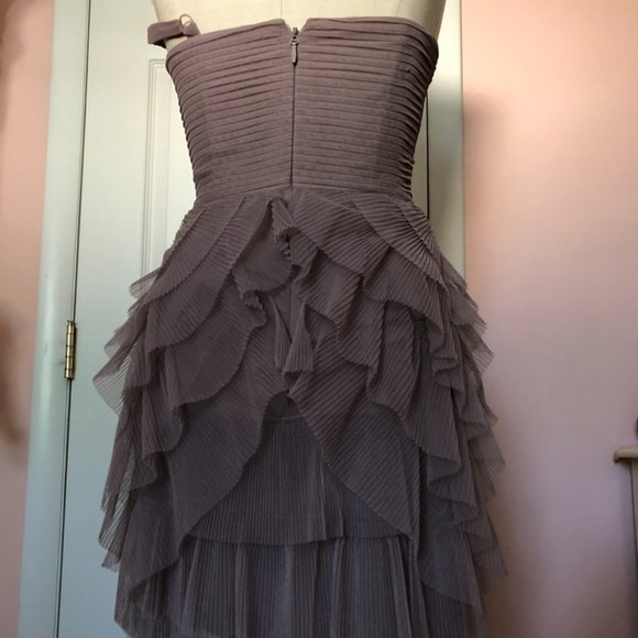 BCBGMAXAZRIA lavender one-shoulder cocktail dress size 2 - Picture 3 of 5